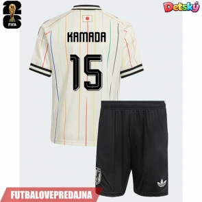 Lacne Dětský Futbalové dres Japonsko Daichi Kamada #15 MS 2026 Krátky Rukáv - Preč (+ trenírky)